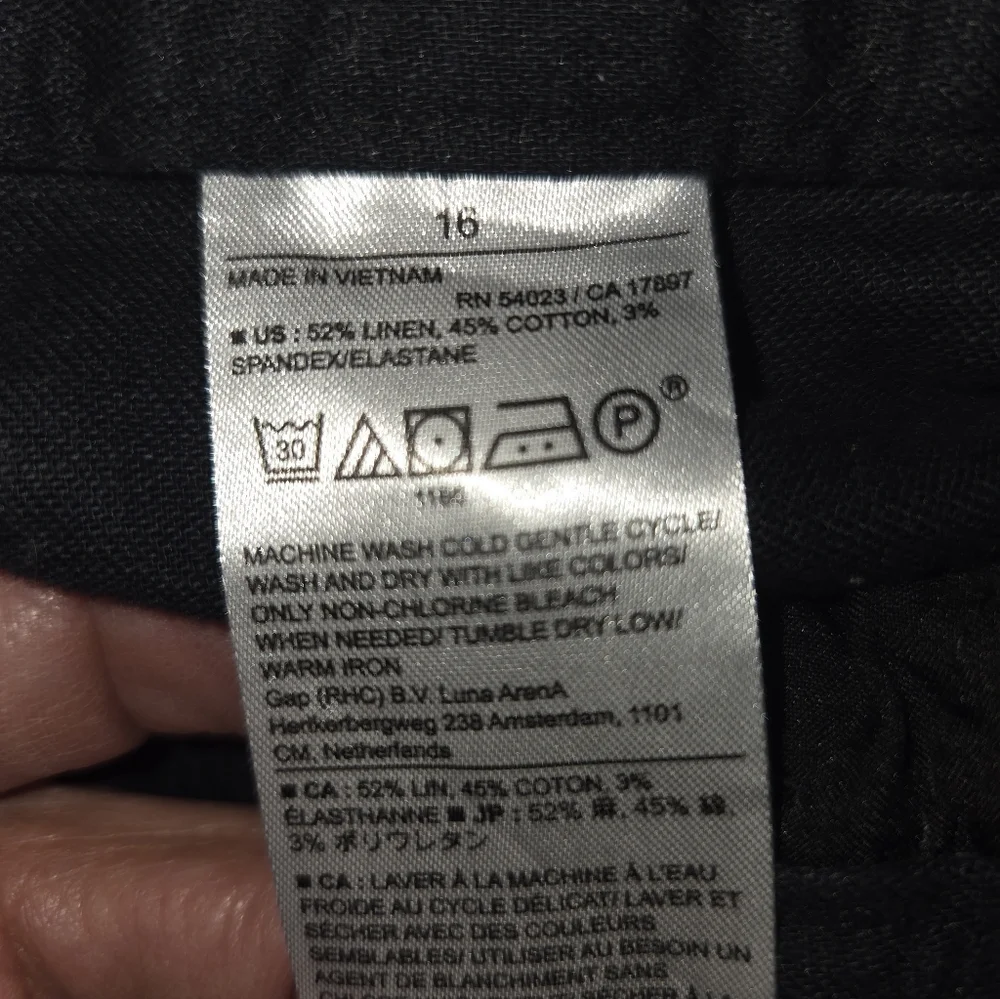 Black Linen Blend Pants